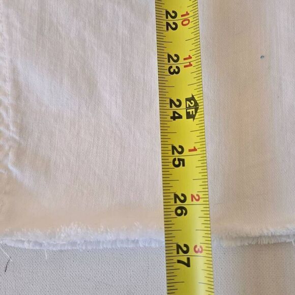 NWOT So Womens Front Slit Frayed Hem High Rise Midi Denim Skirt White Size 7/28W - Picture 10 of 11